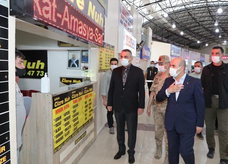 Mardin şehirlerarası otobüs terminalinde korona virüs denetimi G2