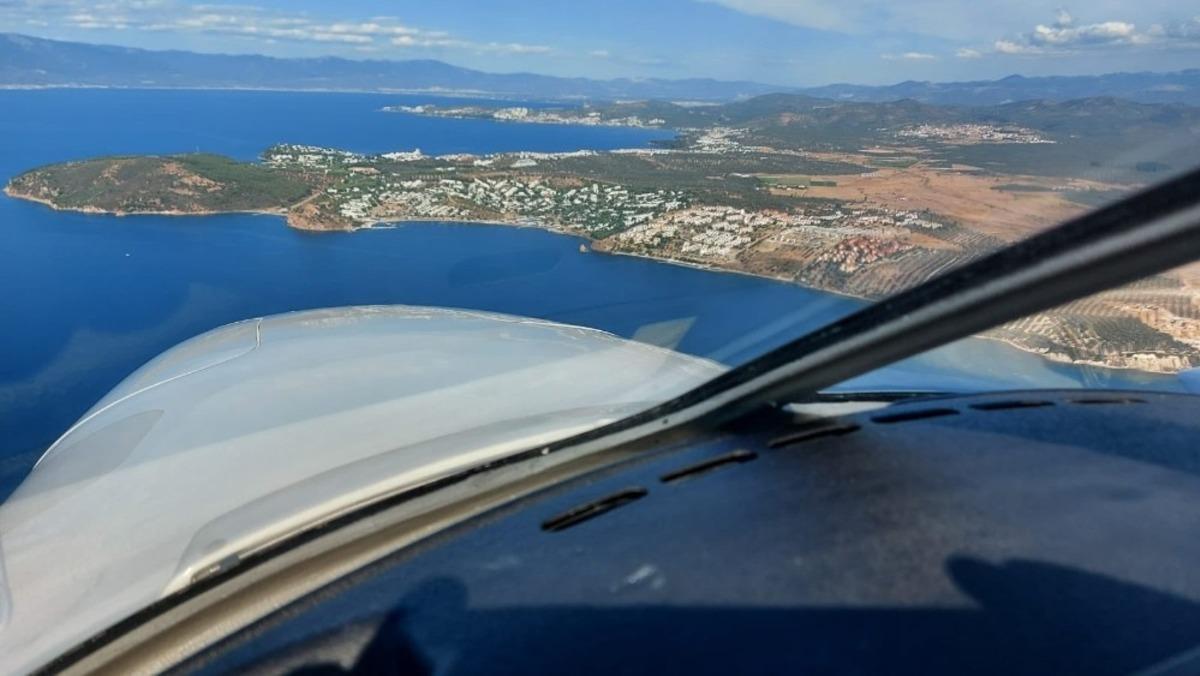 Kaymakam il&ccedil;eyi havadan denetledi