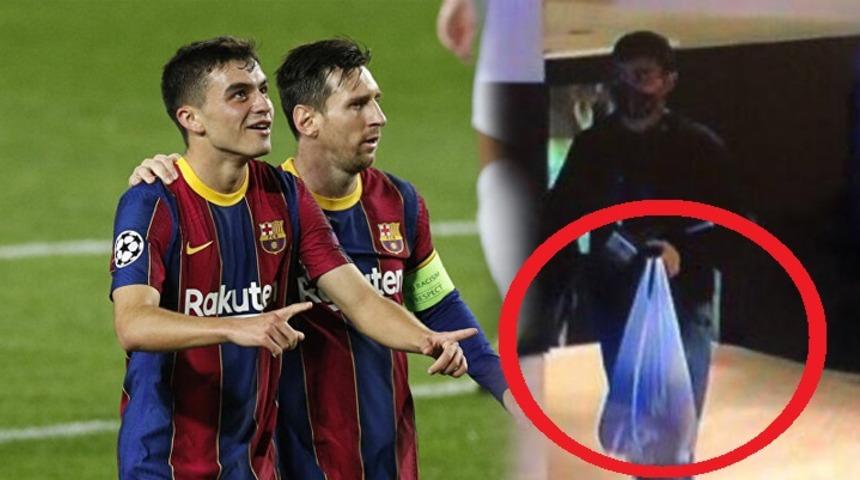 Barcelona'nın oyuncusu Pedri, ma&ccedil;a naylon poşetle geldi! Bu fotoğraf g&uuml;ndem oldu!