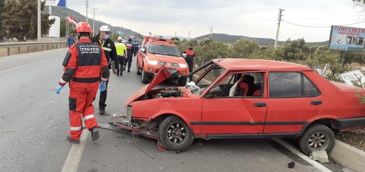 Kontrolden &ccedil;ıkan otomobil takla attı