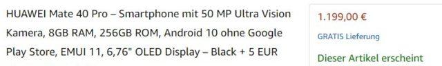 Huawei Mate 40 Pro fiyatı