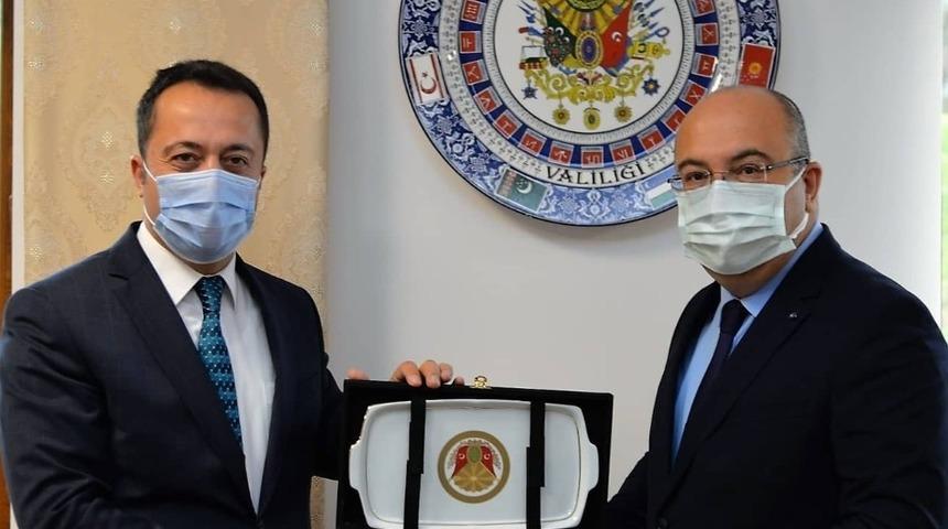Balıkesir İl Sağlık M&uuml;d&uuml;rl&uuml;ğ&uuml;ne atanan Keskin&rsquo;den Vali Şent&uuml;rk&rsquo;e veda ziyareti