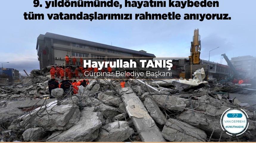 23 Ekim Van depreminin yıld&ouml;n&uuml;m&uuml;