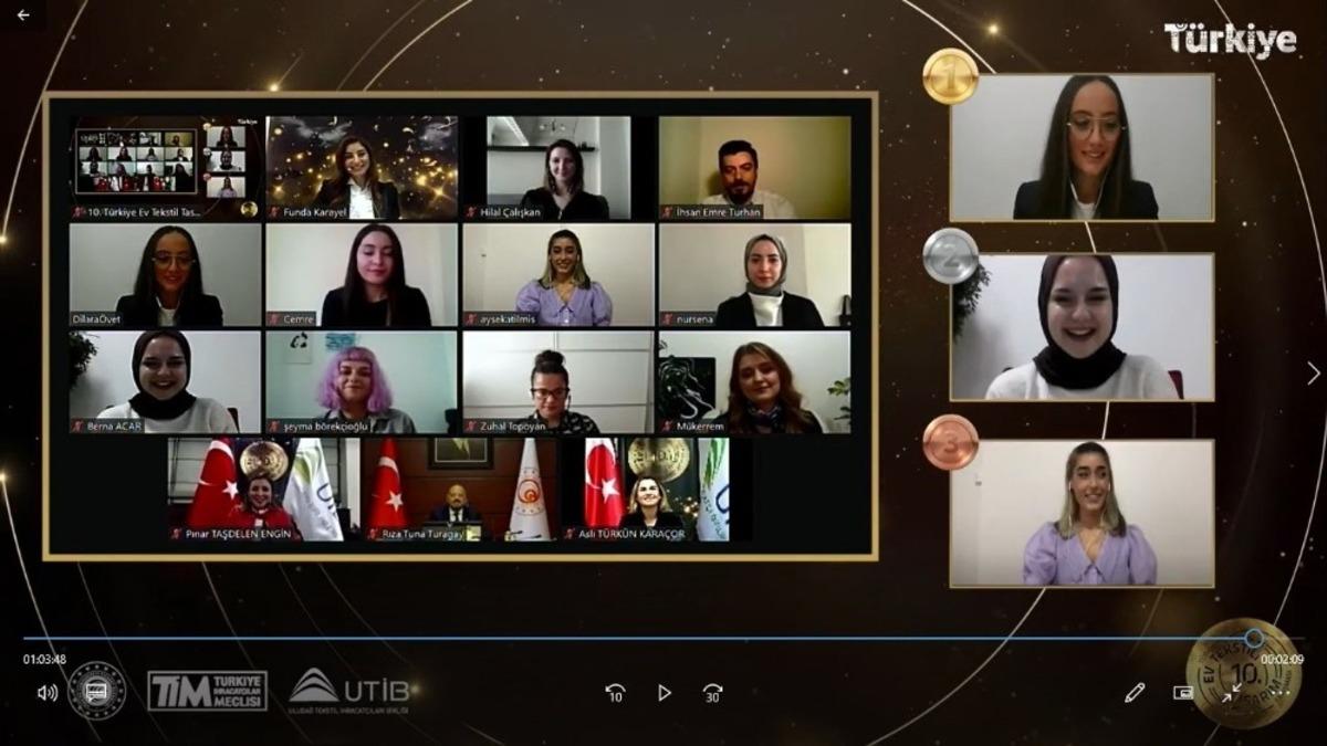 Ev tekstili tasarım yarışmasında dereceye girenler &ouml;d&uuml;llerine kavuştu