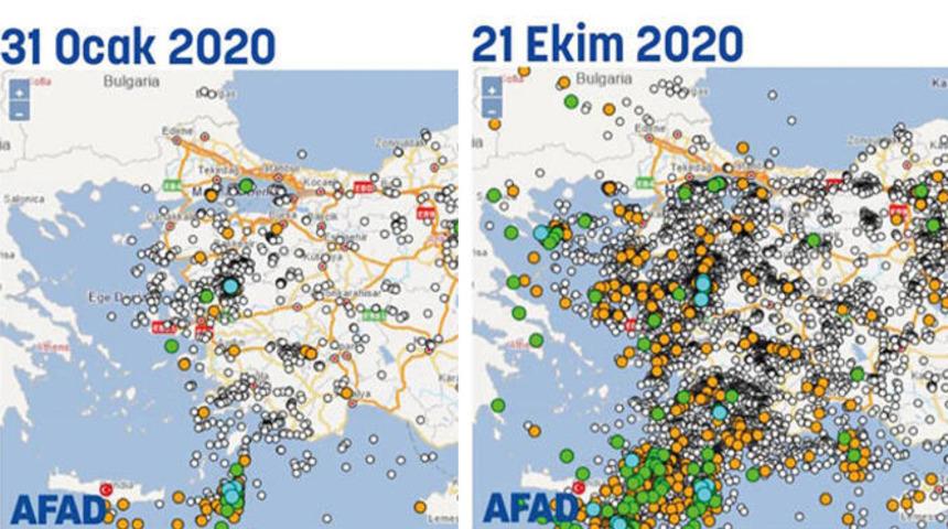 AFAD duyurdu! Hepsi son 10 ayda yaşandı: İşte Türkiye'nin deprem haritası
