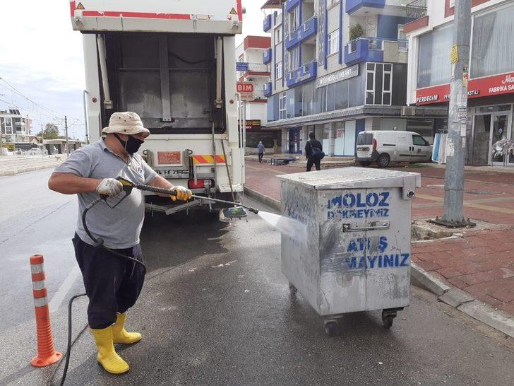 Kepez’de 3 ayda 14 bin çöp konteynerinin dezenfekte işlemi gerçekleştirildi G1