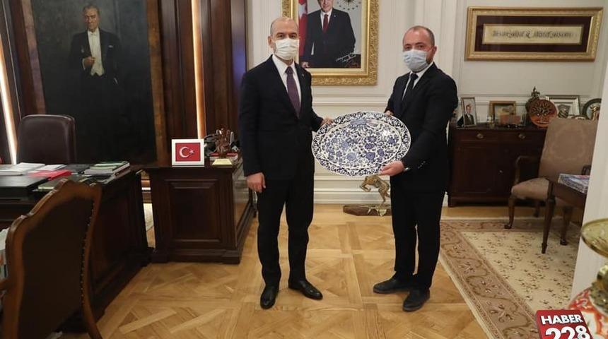İl Başkanı Karabıyık, İçişleri Bakanı Soylu’yu makamında ziyaret etti