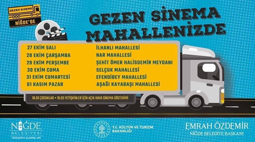 Niğde Belediyesinden &lsquo;Mobil Sinema&rsquo; hizmeti