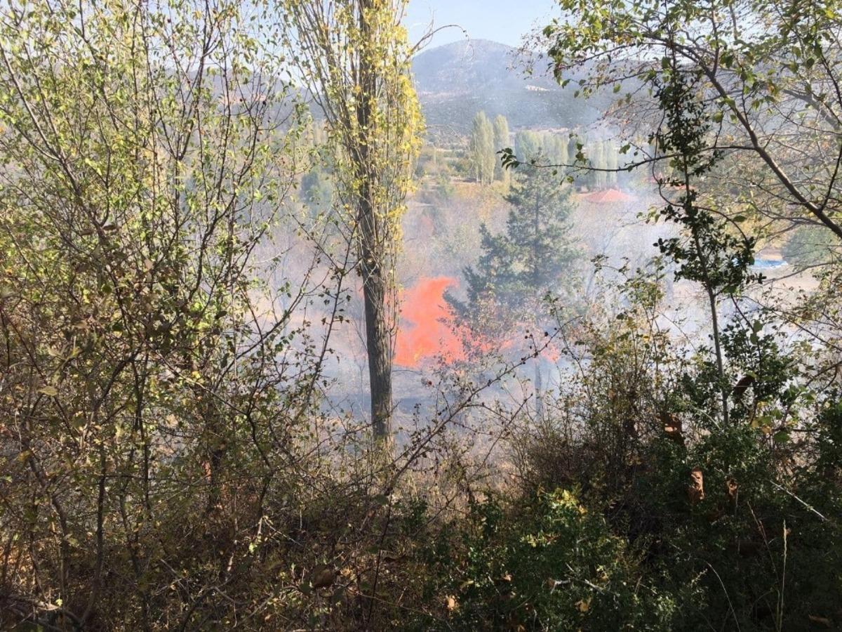 &Ccedil;ift&ccedil;i anız yakmak isterken, 10 d&ouml;n&uuml;m arazi yandı