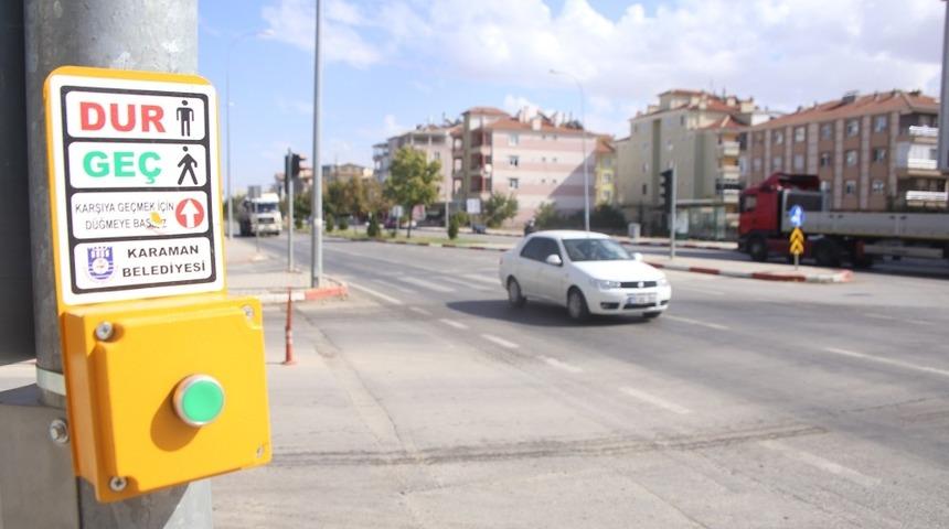 Karaman’da trafiğin yoğun olduğu bölgelere trafik lambası
