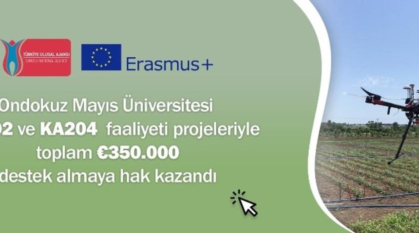T&uuml;rkiye Ulusal Ajansı&rsquo;ndan OM&Uuml;&rsquo;n&uuml;n 2 ayrı Erasmus + projesine 350 bin euro destek