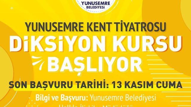 Yunusemre Kent Tiyatrosu’ndan diksiyon kursu