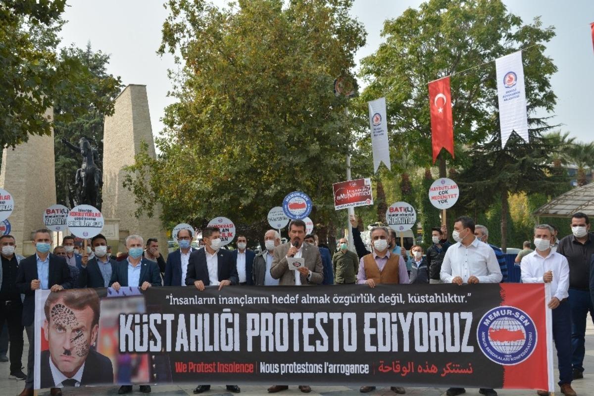 Denizli Memur Sen&rsquo;den Macron&rsquo;un k&uuml;stah ifadelerine tepki