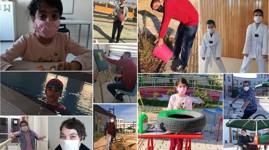 Engelli &ccedil;ocuklardan Başkan G&uuml;der&rsquo;e videolu moral