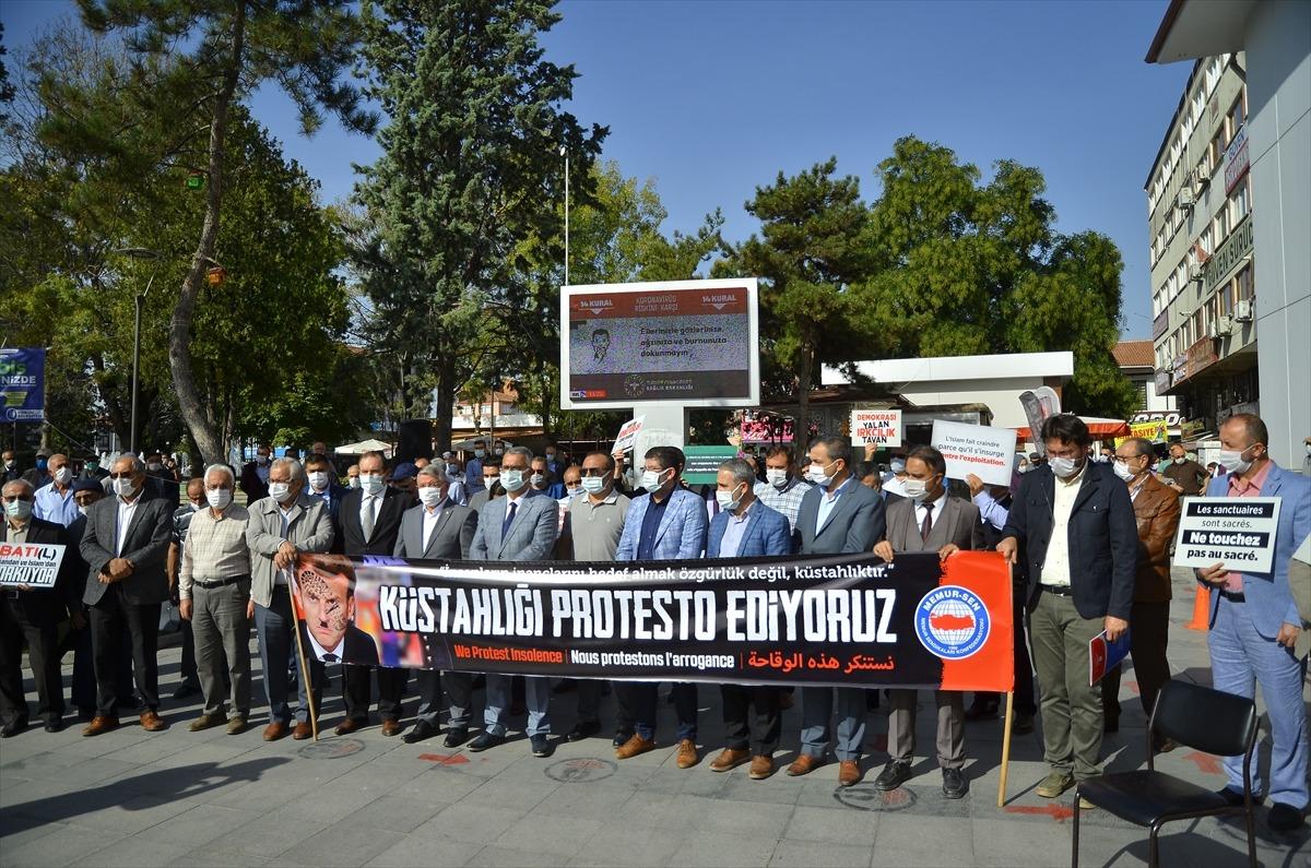 Karadeniz B&ouml;lgesi ve &Ccedil;ankırı'da Memur-Sen'den Fransa Cumhurbaşkanı Macron'a tepki