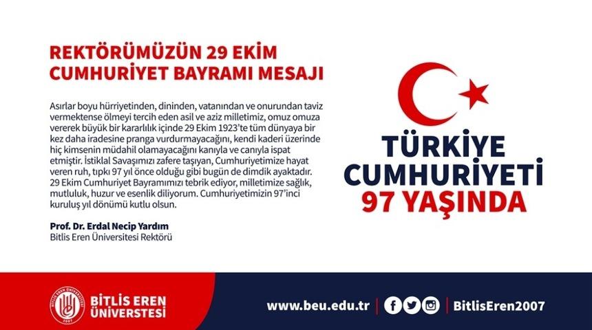Rekt&ouml;r Yardım&rsquo;dan Cumhuriyet Bayramı mesajı