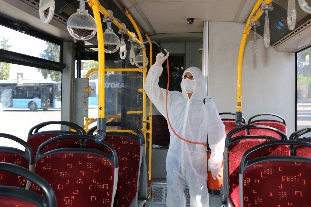 Antalya&rsquo;da 550 toplu taşıma aracı dezenfekte ediliyor