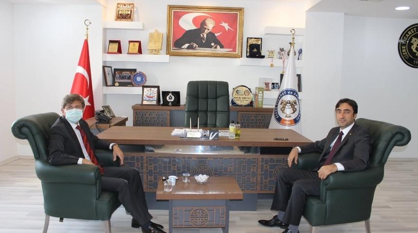 Cizre TSO Başkanı Sevinç, İpekyolu Gümrük ve Dış Ticaret Bölge Müdürü Kök ile görüştü