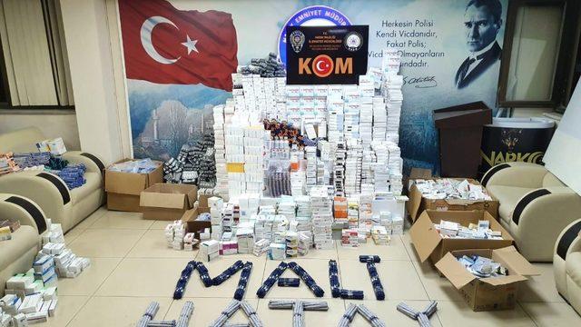 Hatay’da barkodları kesilmiş ilaç ele geçirildi