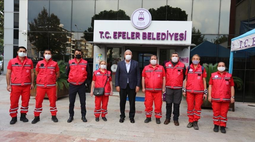 Efeler Belediyesi Arama Kurtarma Ekibi İzmir&rsquo;e sevk edildi