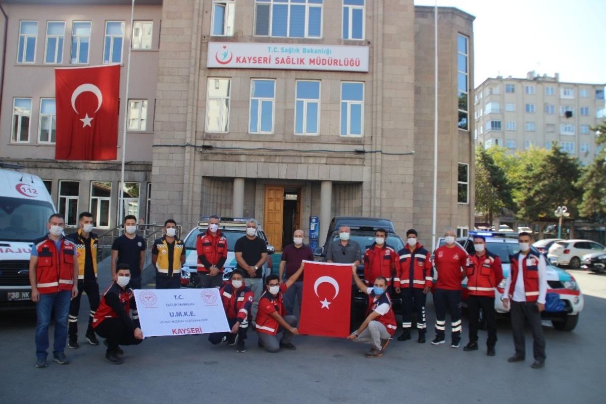 Kayseri UMKE Hatay g&ouml;revine dualarla uğurlandı