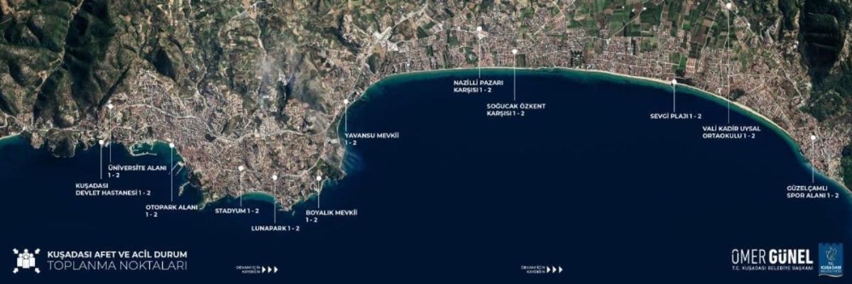 Kuşadası&rsquo;nda acil durumlar i&ccedil;in toplanma alanları belirlendi