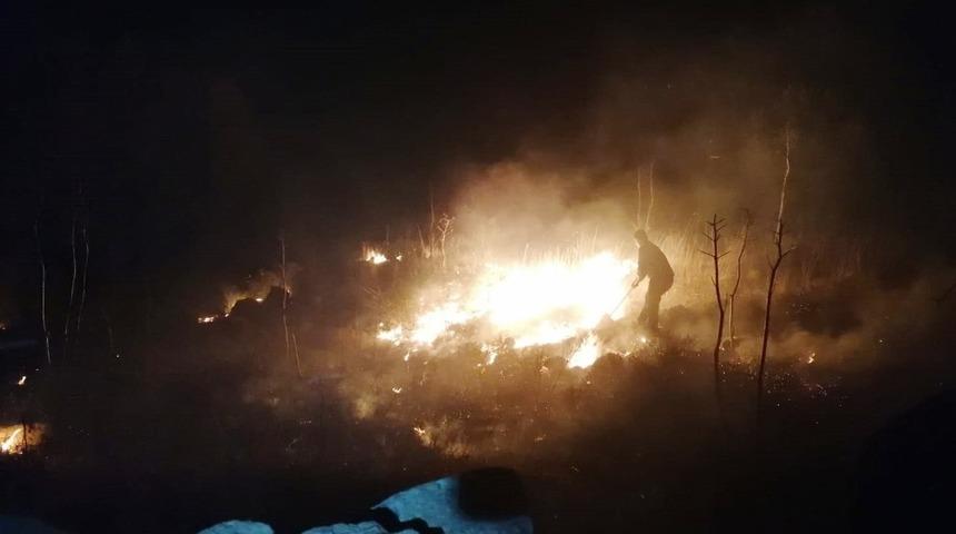 Bodrum&rsquo;da otluk yangın