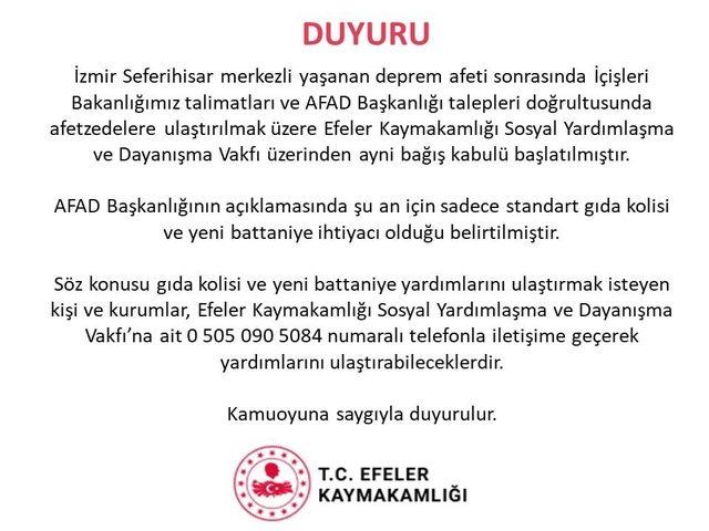 Aydın’da, afetzedeler için yardım kampanyası başladı