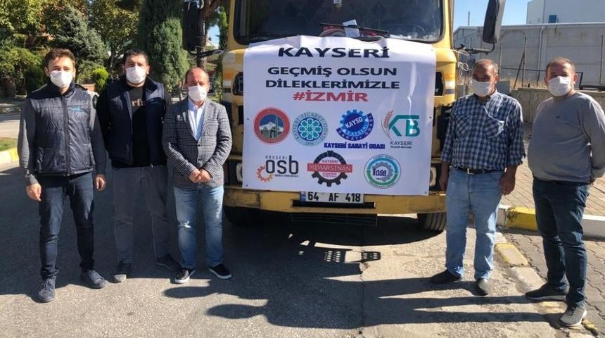 Kayseri&rsquo;den İzmir&rsquo;e battaniye yardımı