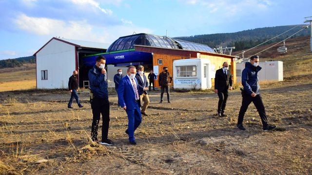 Vali Hüseyin Öner, Yalnızçam Kayak Merkezinde sezon hazırlıklarını yerinde inceledi
