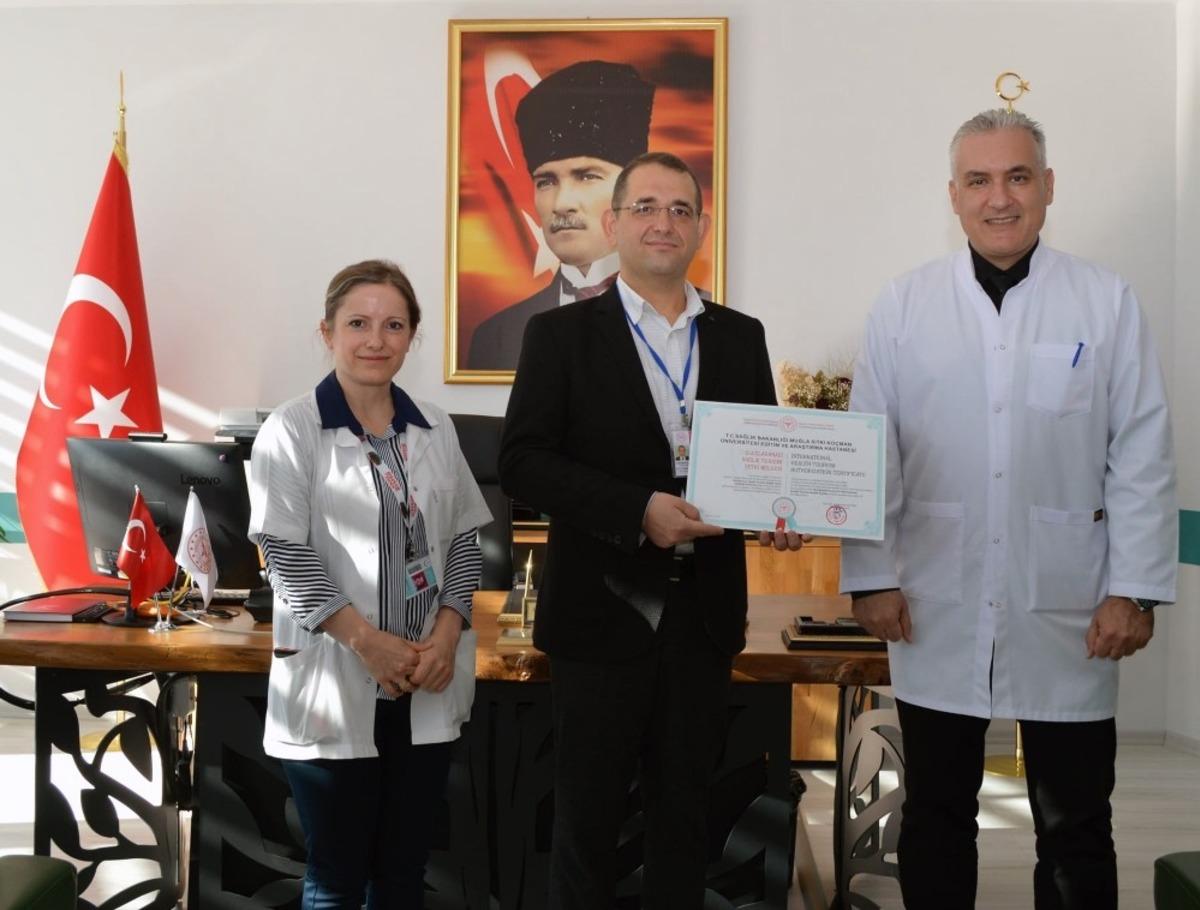 Muğla Eğitim Araştırma Hastanesine Uluslararası sağlık turizmi belgesi