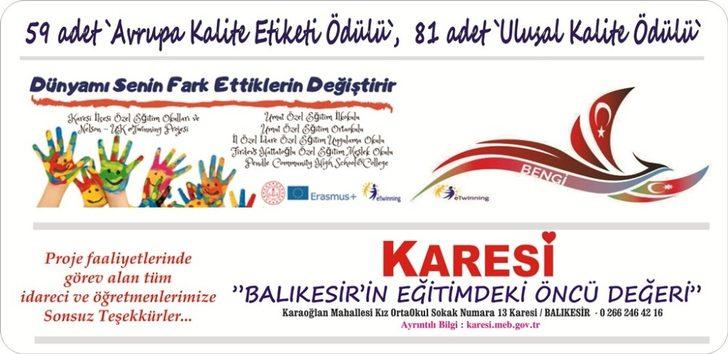 Karesi’deki okullara “kalite ödülü” yağdı G3