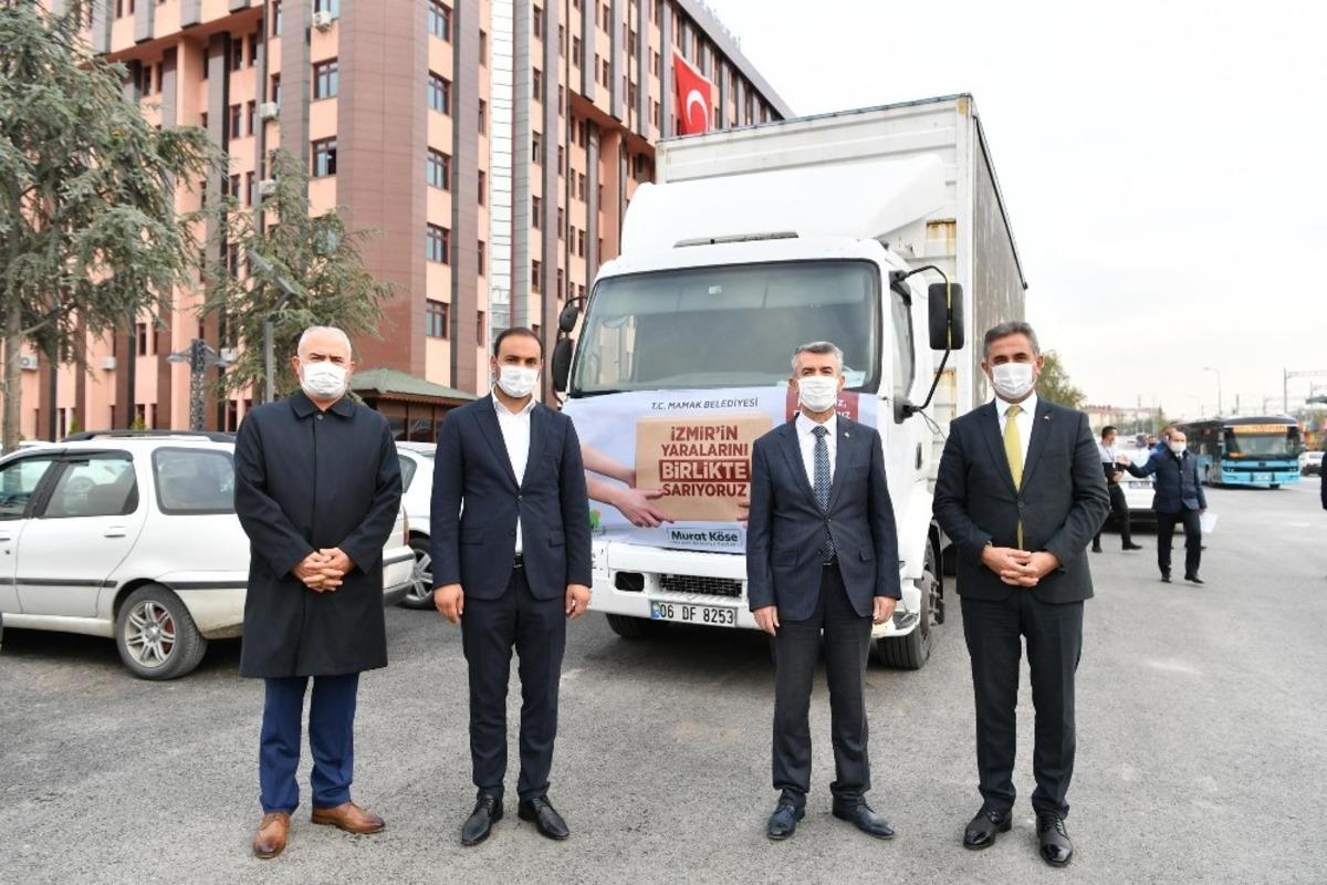 Yardım tırı İzmir&rsquo;in yaralarını sarmak i&ccedil;in Başkent&rsquo;ten yola &ccedil;ıktı