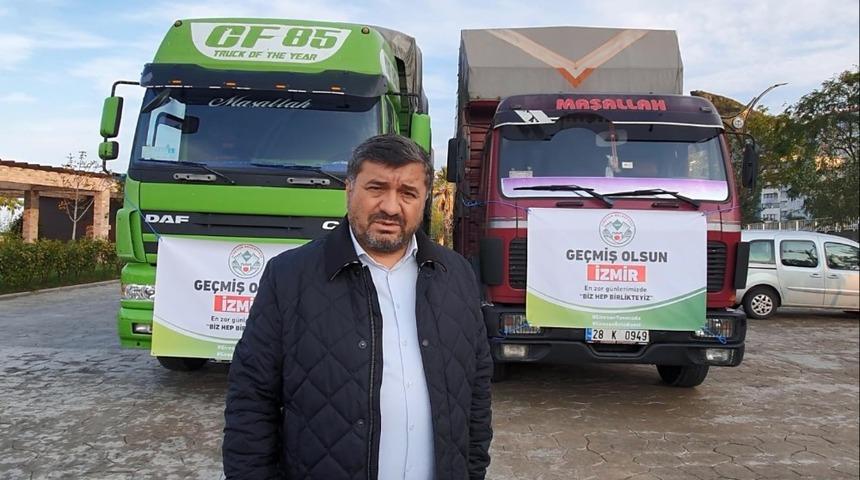 Giresun’dan İzmir’e iki tır yardım yola çıktı