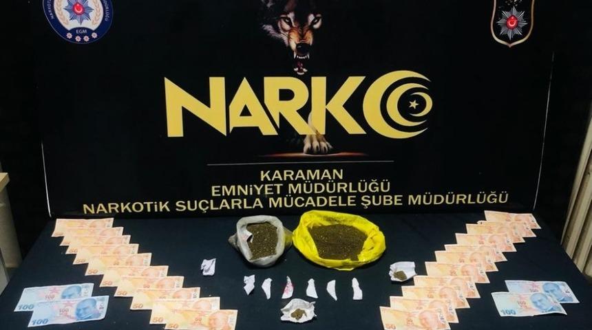 Karaman&rsquo;da uyuşturucudan g&ouml;zaltına alınan 3 kişi tutuklandı