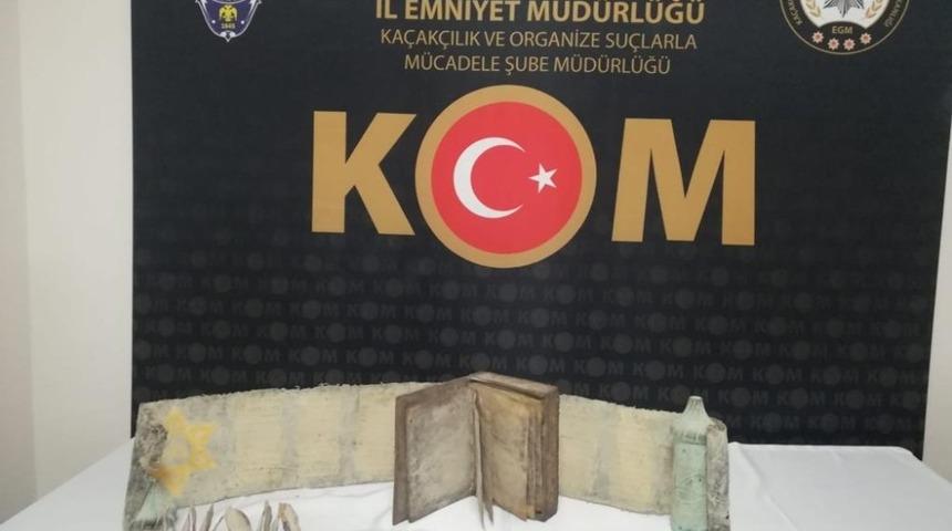 Tarihi eser ka&ccedil;ak&ccedil;ıları polise yakalandı