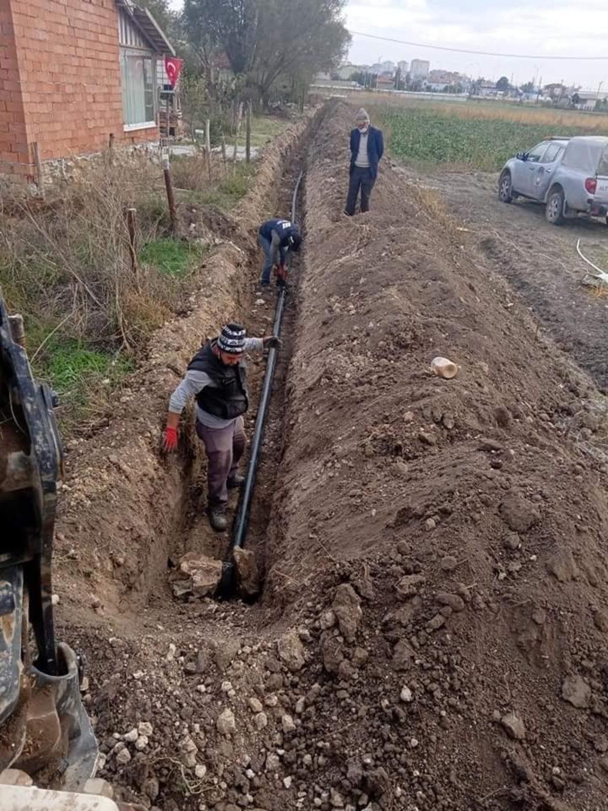 Altıntaş&rsquo;ta yeni su hattı &ccedil;alışmaları