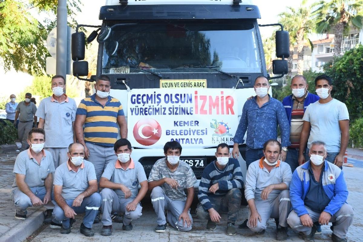 Kemer&rsquo;den İzmir&rsquo;e yardım tırı