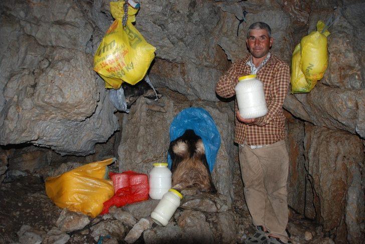 Siparişleri yazın topluyor! Dağın tepesine çıkıp, 40 metrelik obruklarda saklıyor  G2