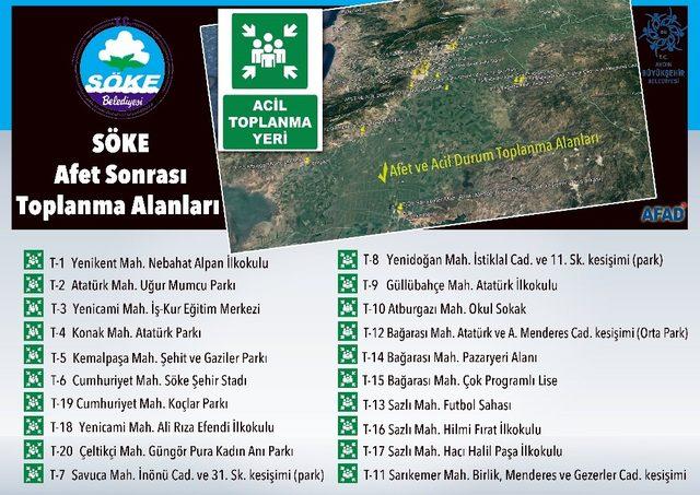 Söke’de 20 acil toplanma alanı bulunuyor