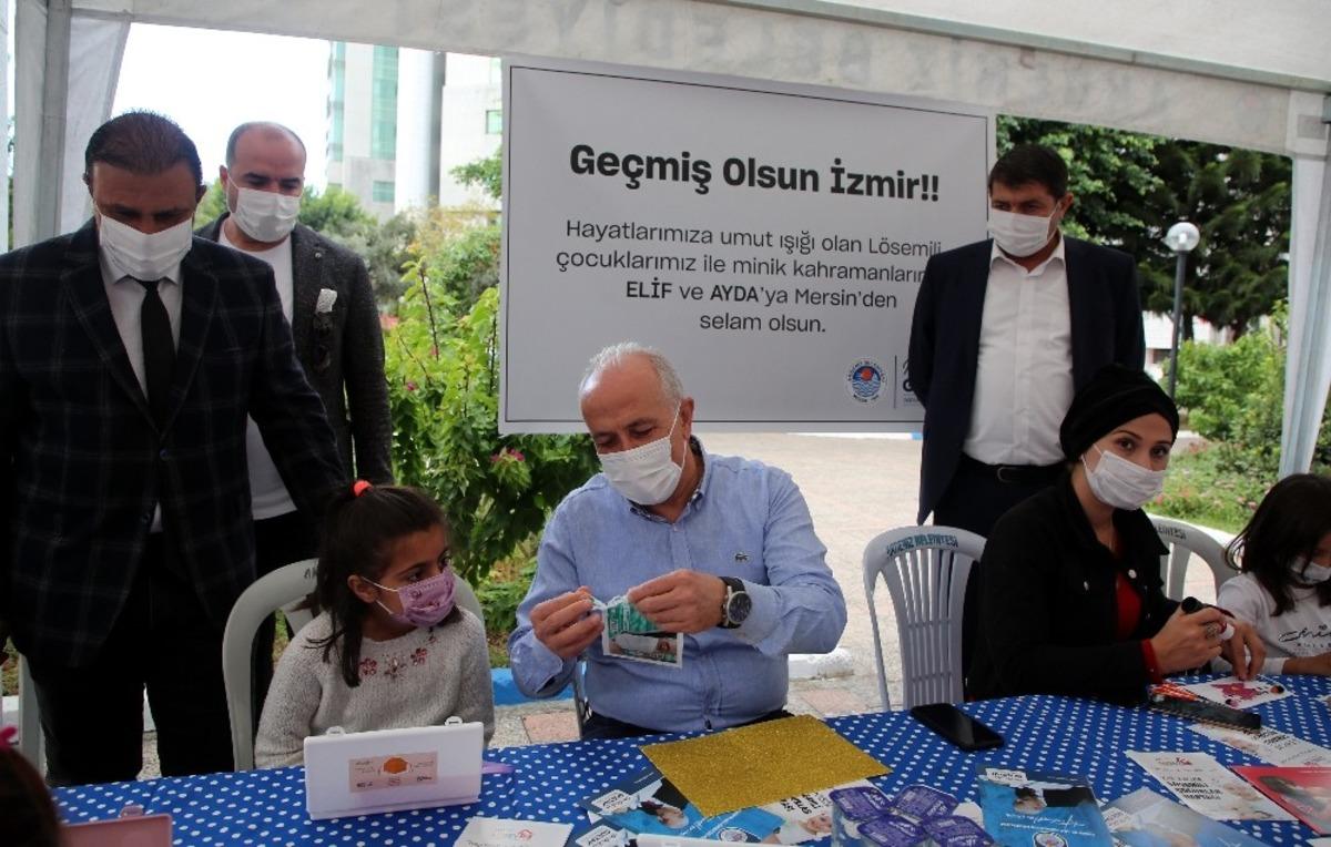 Başkan G&uuml;ltak, l&ouml;semili &ccedil;ocuklarla birlikte maske yaptı