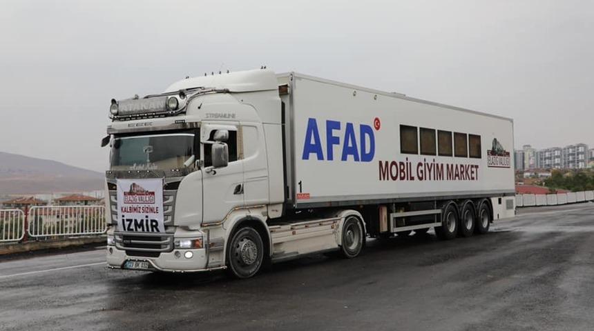 Giyim ve etkinlik tırları Elazığ’dan İzmir’e hareket etti