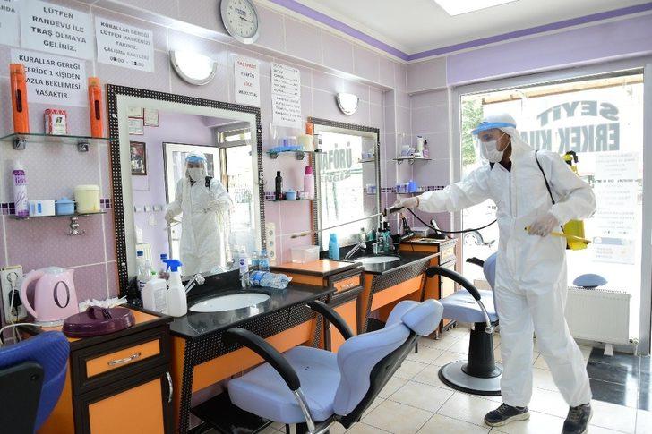 Mamak’ta iş yerlerini dezenfekte işlemi devam ediyor G3