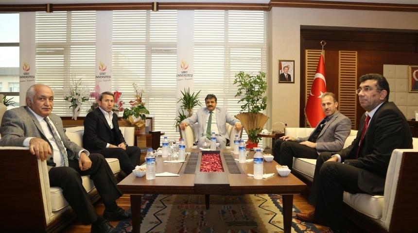 STSO Başkanı Kuzu Siirt &Uuml;niversitesi Rekt&ouml;r&uuml; Şındak&rsquo;la bir araya geldi