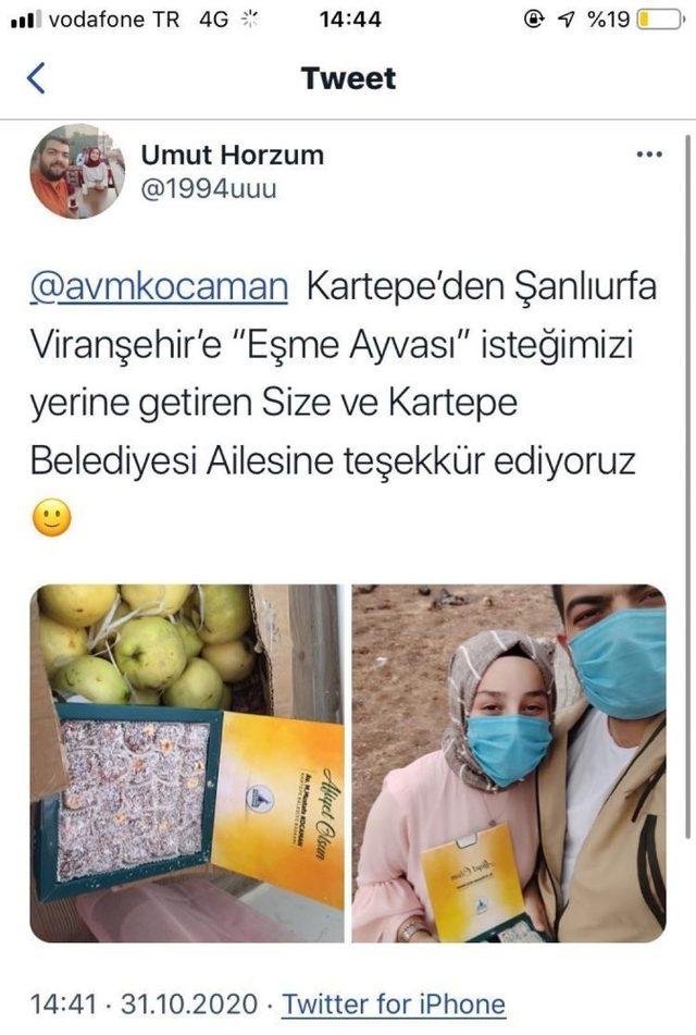 Kartepe’den Şanlıurfa’ya Eşme ayvası