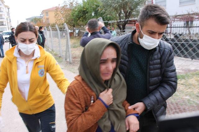 Aksaray da korku dolu anlar! Annesini dövüp, bıçakla rehin aldı 2