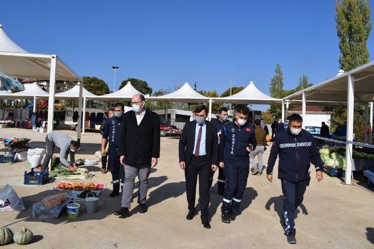 Kaymakam ve başkan yardımcısı pazarda korona denetiminde G1