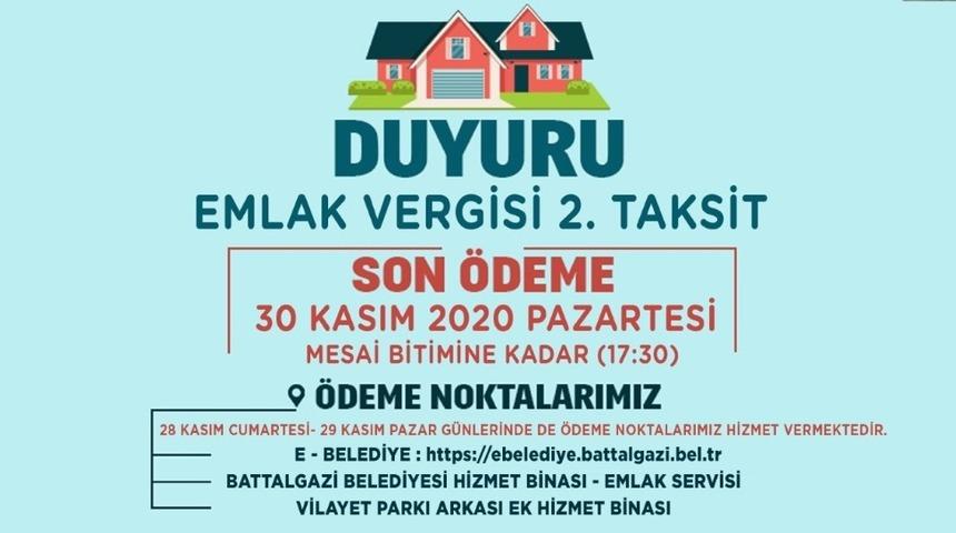 Battalgazi Belediyesi&rsquo;nden vergi uyarısı