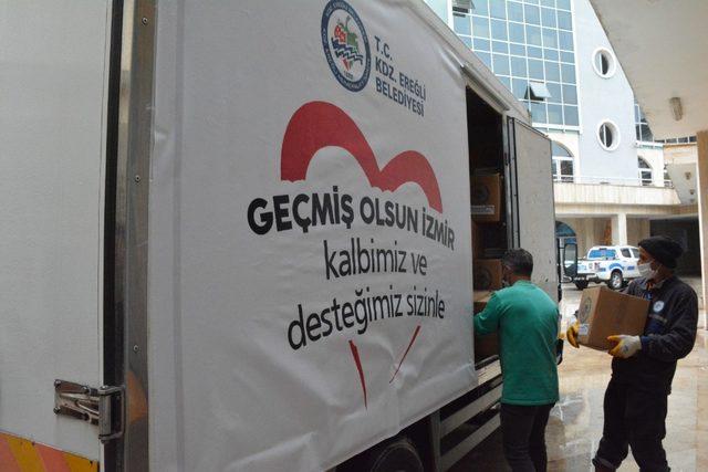 Kdz. Ereğli Belediyesi’nden İzmir’e 200 koli gıda yardımı