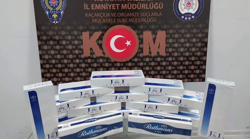 Kütahya’da 160 paket gümrük kaçağı sigara ele geçirildi